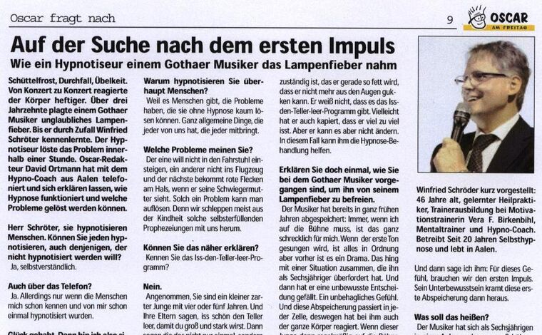 Zeitungsartikel: Auf der Suche nach dem ersten Impuls