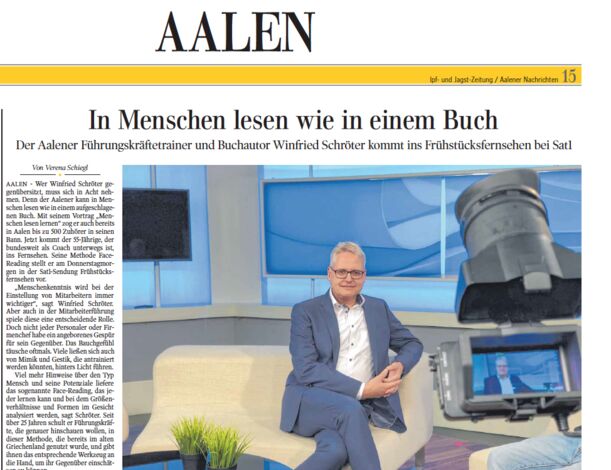Zeitungsartikel: In Menschen lesen wie in einem Buch